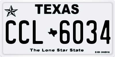TX license plate CCL6034