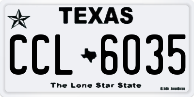 TX license plate CCL6035