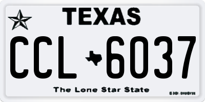 TX license plate CCL6037