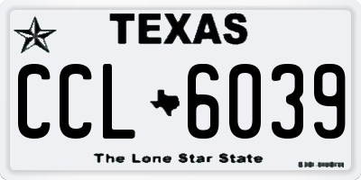 TX license plate CCL6039