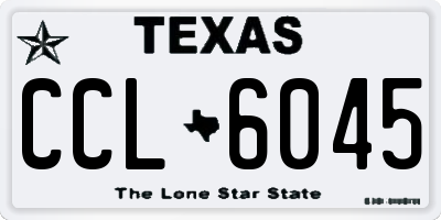 TX license plate CCL6045