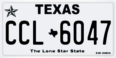 TX license plate CCL6047