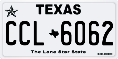 TX license plate CCL6062