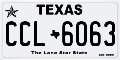 TX license plate CCL6063