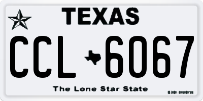 TX license plate CCL6067