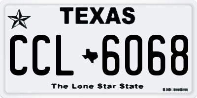 TX license plate CCL6068