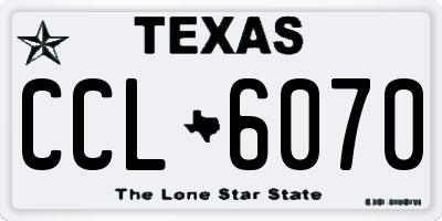 TX license plate CCL6070