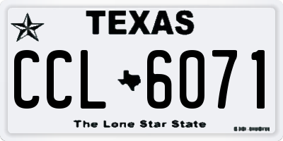 TX license plate CCL6071