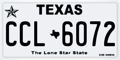 TX license plate CCL6072