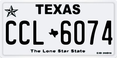 TX license plate CCL6074
