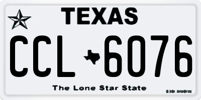 TX license plate CCL6076