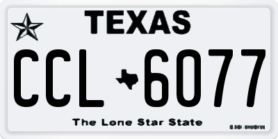 TX license plate CCL6077