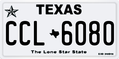TX license plate CCL6080