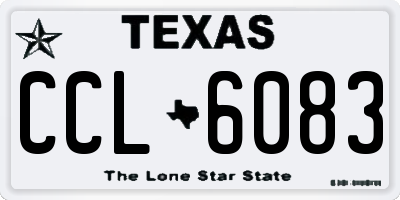 TX license plate CCL6083
