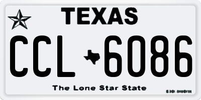 TX license plate CCL6086