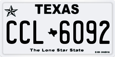 TX license plate CCL6092