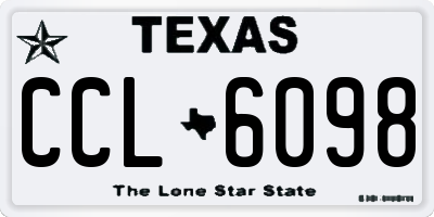 TX license plate CCL6098