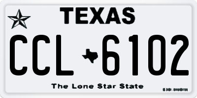 TX license plate CCL6102