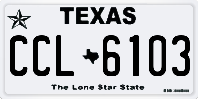 TX license plate CCL6103