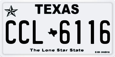 TX license plate CCL6116