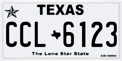 TX license plate CCL6123