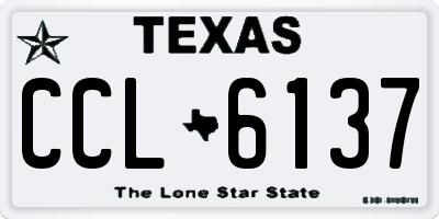 TX license plate CCL6137