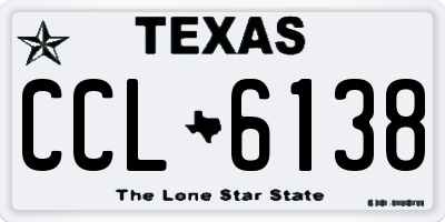 TX license plate CCL6138