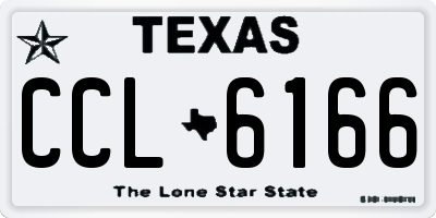 TX license plate CCL6166