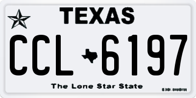 TX license plate CCL6197