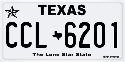 TX license plate CCL6201