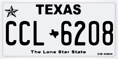 TX license plate CCL6208