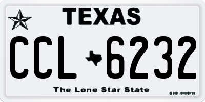 TX license plate CCL6232