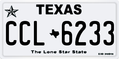 TX license plate CCL6233