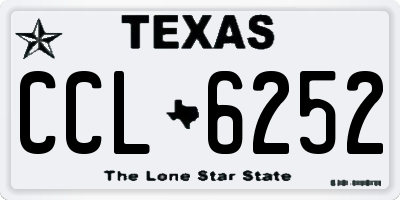 TX license plate CCL6252