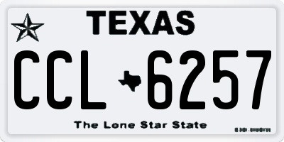 TX license plate CCL6257