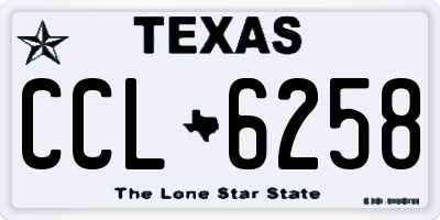 TX license plate CCL6258