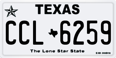 TX license plate CCL6259