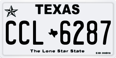 TX license plate CCL6287