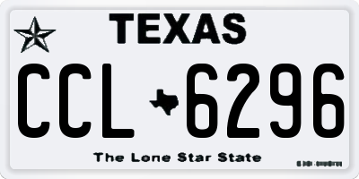 TX license plate CCL6296