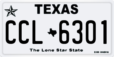 TX license plate CCL6301