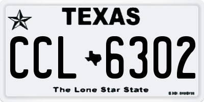 TX license plate CCL6302
