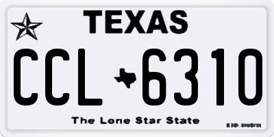 TX license plate CCL6310