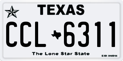 TX license plate CCL6311