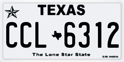 TX license plate CCL6312