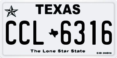 TX license plate CCL6316
