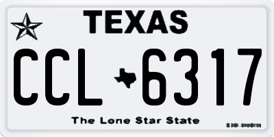 TX license plate CCL6317