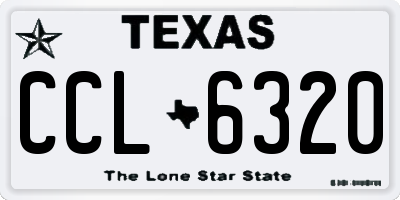 TX license plate CCL6320