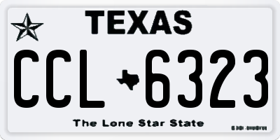 TX license plate CCL6323