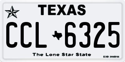 TX license plate CCL6325