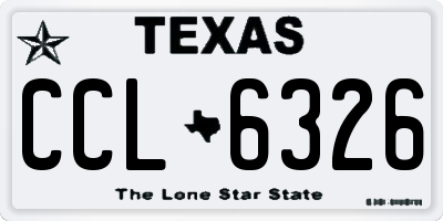 TX license plate CCL6326